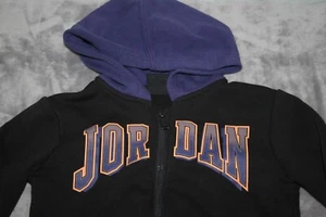 Jordan Hoodie Boys M 5-6 Years Purple Black Full Zip Cotton Athletic Jacket - Picture 1 of 9