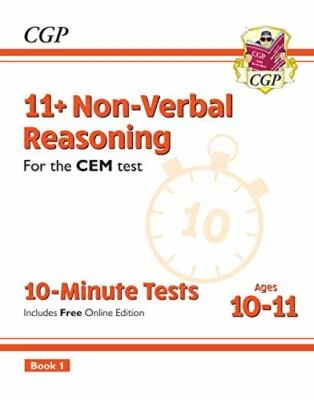 New 11+ CEM 10-Minute Tests: Non-Verbal Reasoning - Ages 10-11 B... by CGP Books - Image 1 of 2