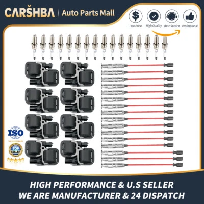 8*Ignition Coil+16*Spark Plugs+Wires For Mercedes-Benz CLK ML E320 E430 UF359  Foto 1 de 4