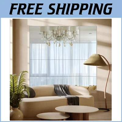 Azulejos de espejo pulidos 12x12 sin marco - Paquete de 16 para transformaciones totales del hogar Foto 1 de 4