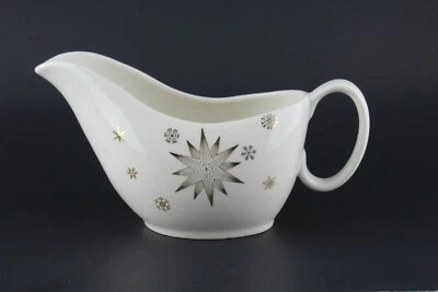 MCM Gravy Boat Retro Blanco con Estrella Dorada y Copos de Nieve Aspecto Atómico Foto 1 de 4