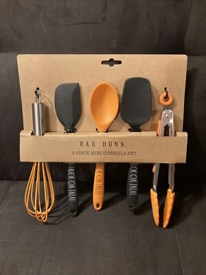 Rae Dunn 5 piezas Mini Utensilios para Hornear Set Espátula Batidor Naranja Negro Halloween Nuevo Foto 1 de 4