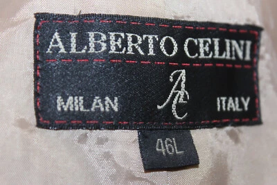 Traje de negocios formal Alberto Celini marrón a rayas 5 botones 46L Foto 1 de 4