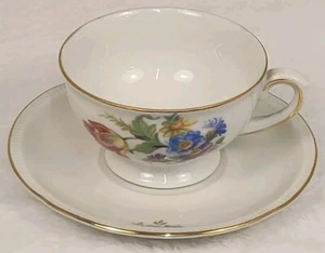 Floral Demitasse Cup and Saucer Bavaria Germany US Zone - Picture 1 of 12