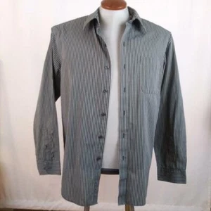 VanHeusen Studio Mens Shirt L 16-16.5 Long Sleeves Wrinkle Free Gray Striped - Bild 1 von 8
