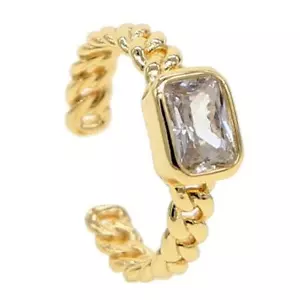 Damenring Gold 750er Gold 18K vergoldet Zirkonia gelbgold WASSERFEST R5586DL - Bild 1 von 2