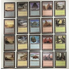 MTG 20X JAPANESE TEMPEST BASIC LANDS SET ~ FOREST PLAINS SWAMP ISLAND MOUNTAIN