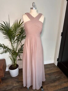 Azazie Kaleigh Dusk Bridesmaid Prom Pleated Halter Chiffon Dress Evening Formal - Picture 1 of 16
