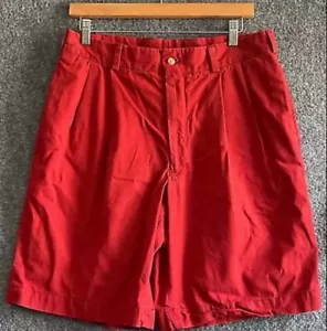 Bills Khakis Men’s 33 Shorts Chino Pleated Cotton Red - Picture 1 of 8