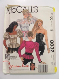 McCall's 8832 Misses' Tops 4 Styles Size 10 Bust 32 1/2 Uncut Sewing Pattern - Picture 1 of 3
