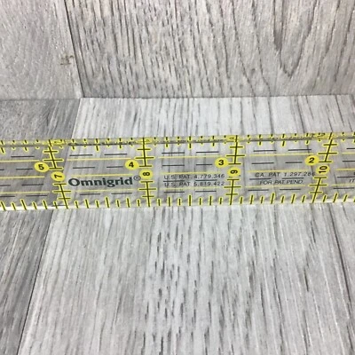 Omnigrid 12 1/2 inch Acrylic Ruler/Scale for Quilting 1 x 12 1/2 x 1/8 inches - Image 1 of 4
