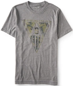 Men's Aeropostale Aero Camo 9 Flag Graphic T-Shirt Tee Heather Grey Medium - Picture 1 of 1