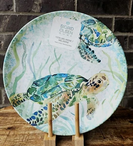 Sigrid Olsen Melamine Green Sea Turtle Dinner Plates - Set of 4 - Picture 1 of 3