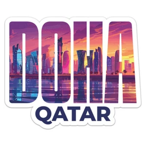 Adesivo Qatar Doha City paraurti auto resistente alle intemperie vinile decalcomania - Foto 1 di 6