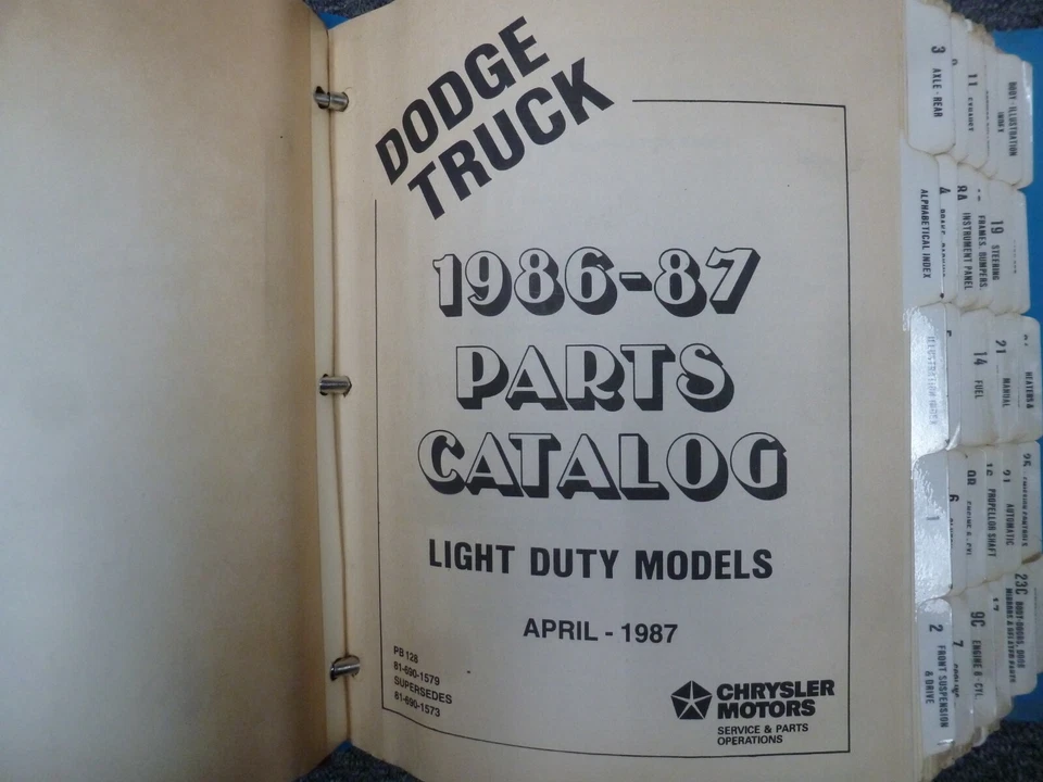 Dodge D250 W250 1986-1987 camioneta pickup manual catálogo de piezas Foto 1 de 1
