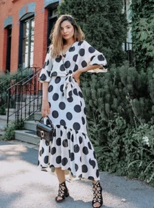 H&M Dress Polka Dot Lyocell Bloggers Favourite - Picture 1 of 7