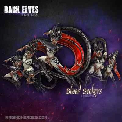 Raging Heroes Dark Elves Blood Seekers Troops 28mm - Image 1 of 3