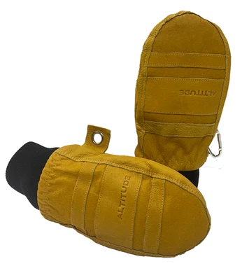 ALTITUDE BOARDWERX KIDS ALTITUDE “LIL’ BUTTA” WAXED PIGSKIN LEATHER FLYLOW SKI SNOWBOARD MITTENS