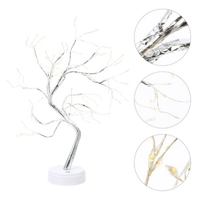  Lampada a led in filo di rame Lampada ad albero Interruttore a sfioramento - Immagine 1 di 4