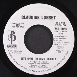 CLAUDINE LONGET: let's spend the night together / mono BARNABY 7" Single 45 RPM - Picture 1 of 2