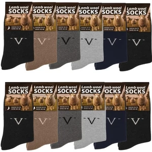 Men's Lamb Wool Winter Socks – Warm Soft Crew Sox, Christmas Stocking Stuffers - Picture 1 of 5