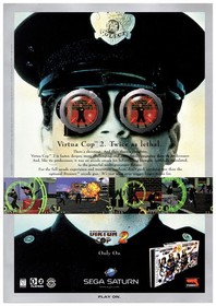 Virtua Cop - Sega Saturn - Vintage Original Print Ad/Poster - Promo Art 1995