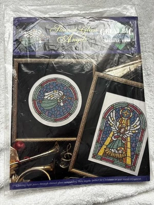 True Colors Counted Counted Cross Stitch Stained Glass Angels Great Big Graphs  - Image 1 of 2