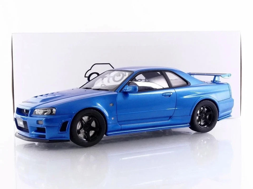 1/12 SCALE NISSAN NISMO (R34) GT-R Z-TUNE BAYSIDE BLUE MODEL CAR BY OTTO MOBILE - Image 1 of 4