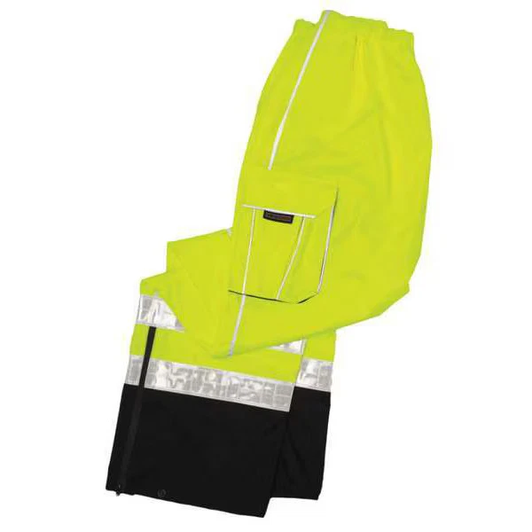 Kishigo Rain Pants, Polyester, 32 in Inseam, Pull On Closure, Green, Size 5XL - Image 1 of 1