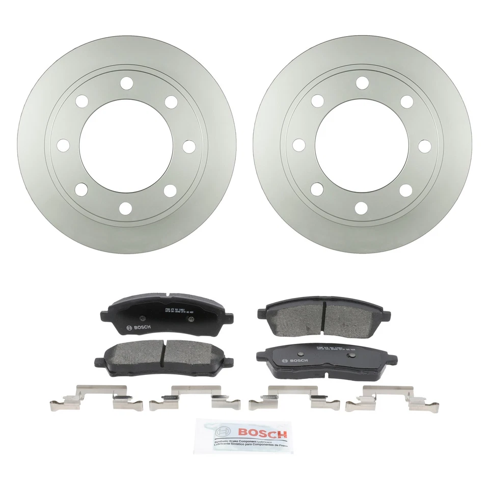 Комплект задних роторов и керамических дисковых тормозных колодок Bosch QuietCast для F-250 Super Duty - Изображение 1 из 1