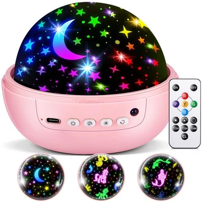 Proyector de luz nocturna para niños, [93 iluminación + 3 películas + control remoto] Proyector de estrellas para Ki... Foto 1 de 4