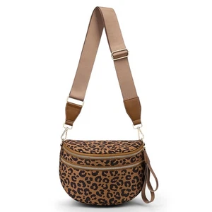 Cartera con estampado de leopardo para mujer, amplia riñonera bandolera bolso de cintura hombro B... - Imagen 1 de 7