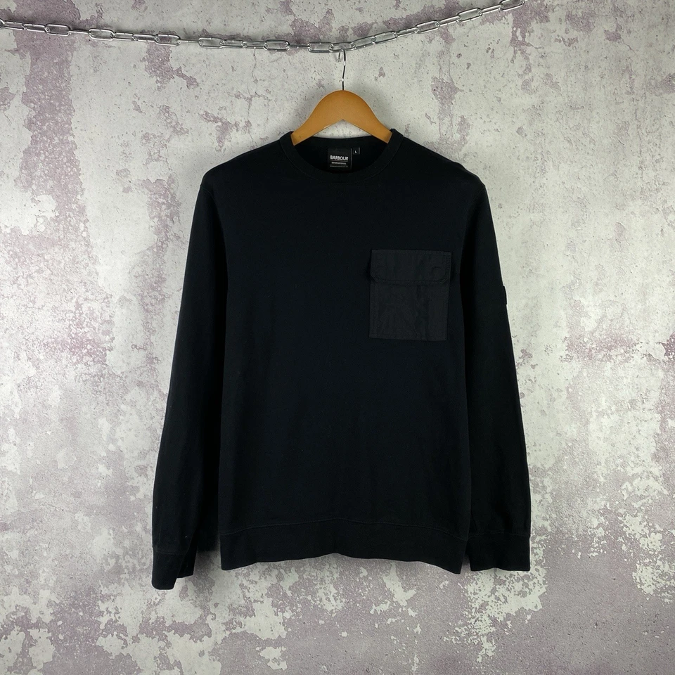 Sudadera Barbour International Para Hombre Clásica Manga Larga Negra Talla L Foto 1 de 4