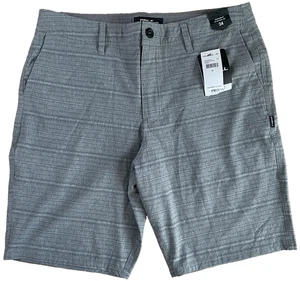 ONeill ( 34 ) Gray Locked Striped Hybrid Shorts Standard Fit At Knees 20" Mens - Picture 1 of 22
