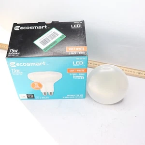 (2-Pk) EcoSmart Dimmable LED Light Bulb Soft White BR40 2700K 75W BR40 12W 2700K - Picture 1 of 5