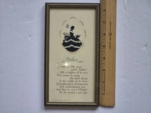 Vintage gerahmte Buzza Motto "Mutter" Lithographie, 8,5"×4,5" - Bild 1 von 4