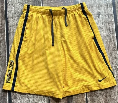NIKE WVU WEST VIRGINIA MOUNTAINEERS BASKETBALL SHORTS BLUE GOLD MENS MEDIUM - Image 1 of 4
