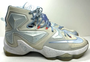 Nike Lebron 13 LBJ Christmas Blue Mesh Sneakers Men's Sz 11.5 816278-144 No Box - Picture 1 of 8