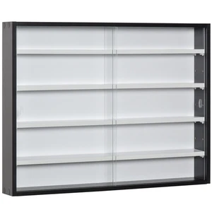 Elegant 5-Tier Glass Door Wall Display Shelf - Versatile & Space-Saving Design - Picture 1 of 9
