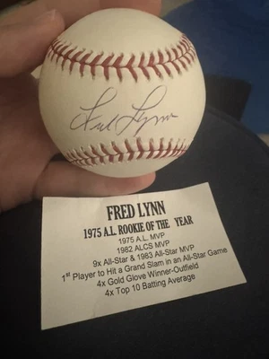 Fred Lynn Boston Red Sox Autographed Rawlings Baseball - Tristar COA - Image 1 of 3