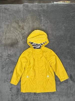 Baby Gap Niños Niños Niñas Jóvenes Talla 4 Capucha Impermeable Chaqueta Reversible Amarillo Foto 1 de 4