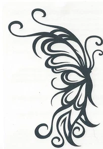 Tatuaje temporal MARIPOSA TRIBAL NEGRO - Imagen 1 de 1