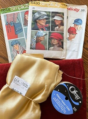 Page Boy Hat Making Kit | 3 Hat Patterns | Corduroy and Silk Fabrics | Ribbon - Image 1 of 3