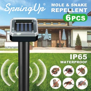 6Pcs Garden Snake Repeller Multi Pulse Ultrasonic Solar Powered Pest Repellent - Picture 1 of 11