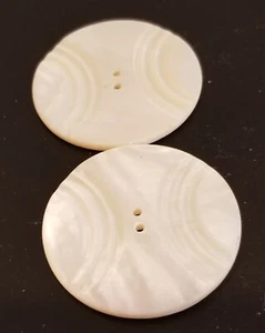 Vintage M.O.P. Carved Sewing Buttons 1.5 " Dia. - Picture 1 of 2
