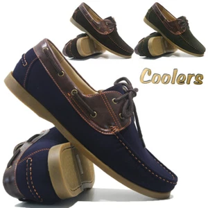 MENS LACE UP WALKING BOAT DECK CASUAL COMFORT DRIVING MOCCASIN LOAFER SHOES SIZE - Picture 1 of 27