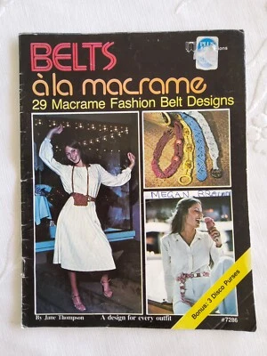70s Macrame Belt Designs Pattern Book Craft Publications #7286 Disco Purses - image 1 of 4