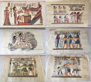 Sammlung Set 6 signierte ägyptische Papyrus Kunst Gemälde  - Bild 1 von 7
