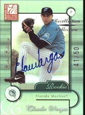 2002 Donruss Elite Recollection Autographs Baseball Card #23 Claudio Vargas 
