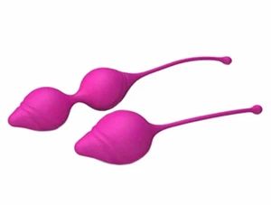 Silicone Yoyo Kegel Ben Wa Balls Pink Pelvic Floor Weighted 2 Pc Set Exerciser - Picture 1 of 5